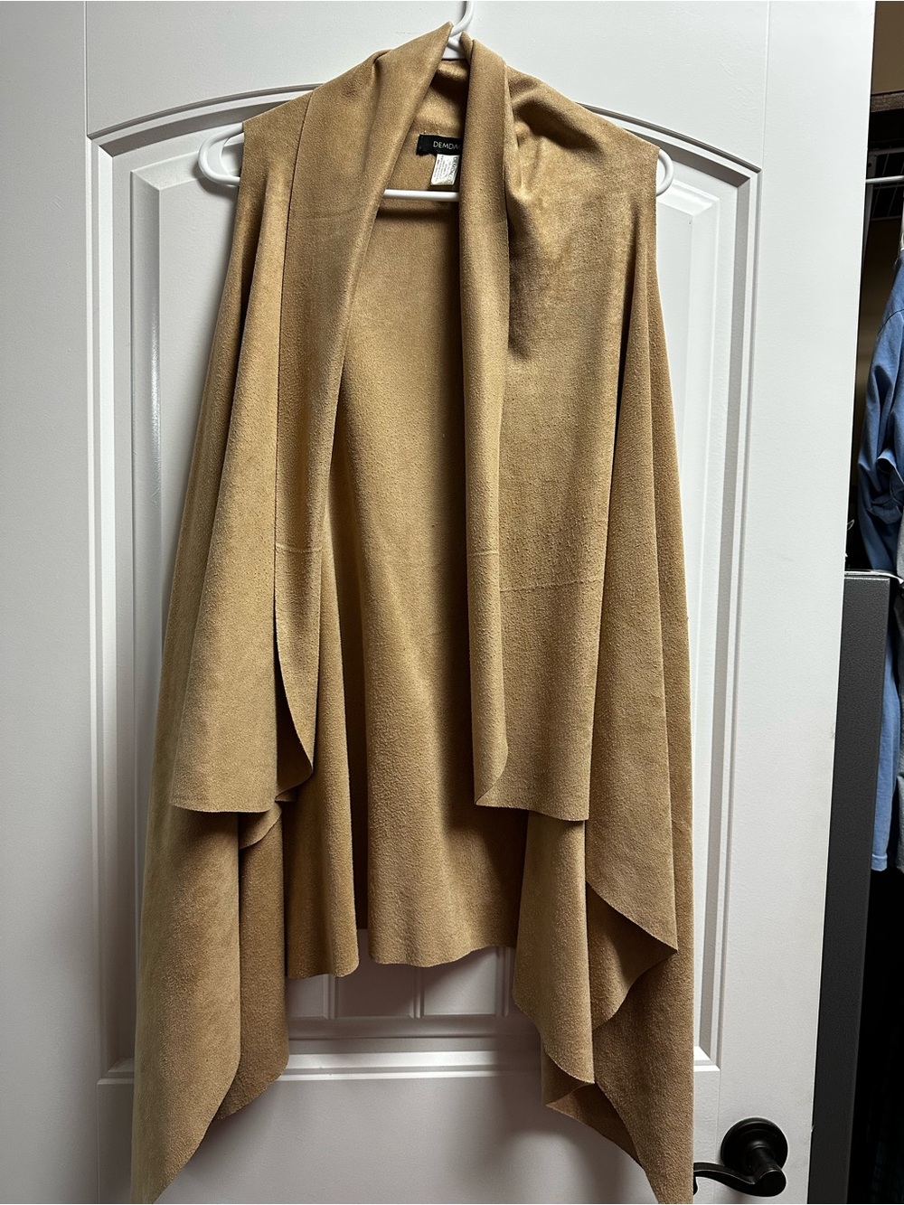Demdaco Camel Draped Open-Front Sweater Wrap. One size.